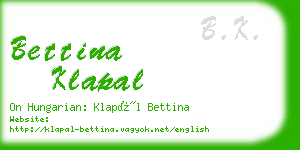 bettina klapal business card
